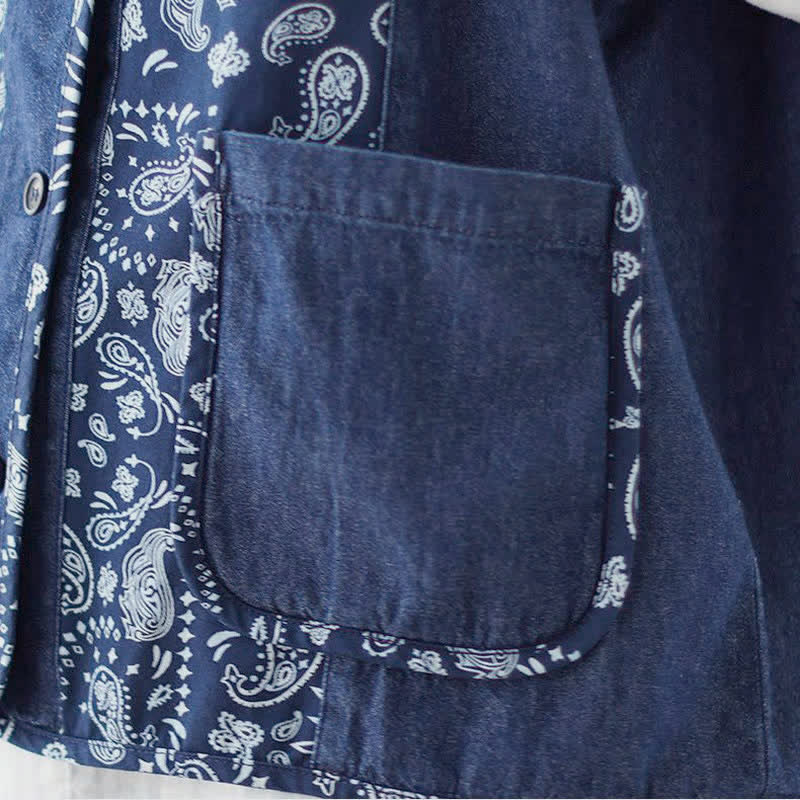 Buddha Stones Spring Fall Vintage Boho Button-Up Floral Tank Top Women's Vest With Pocket