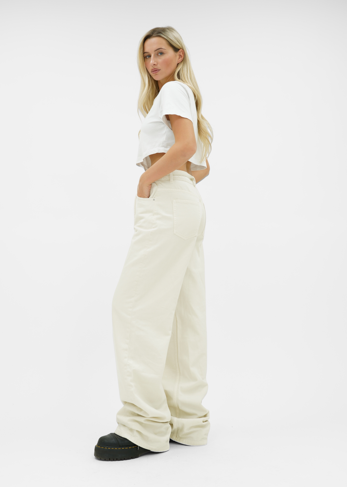 Baggy jeans crème (tall)