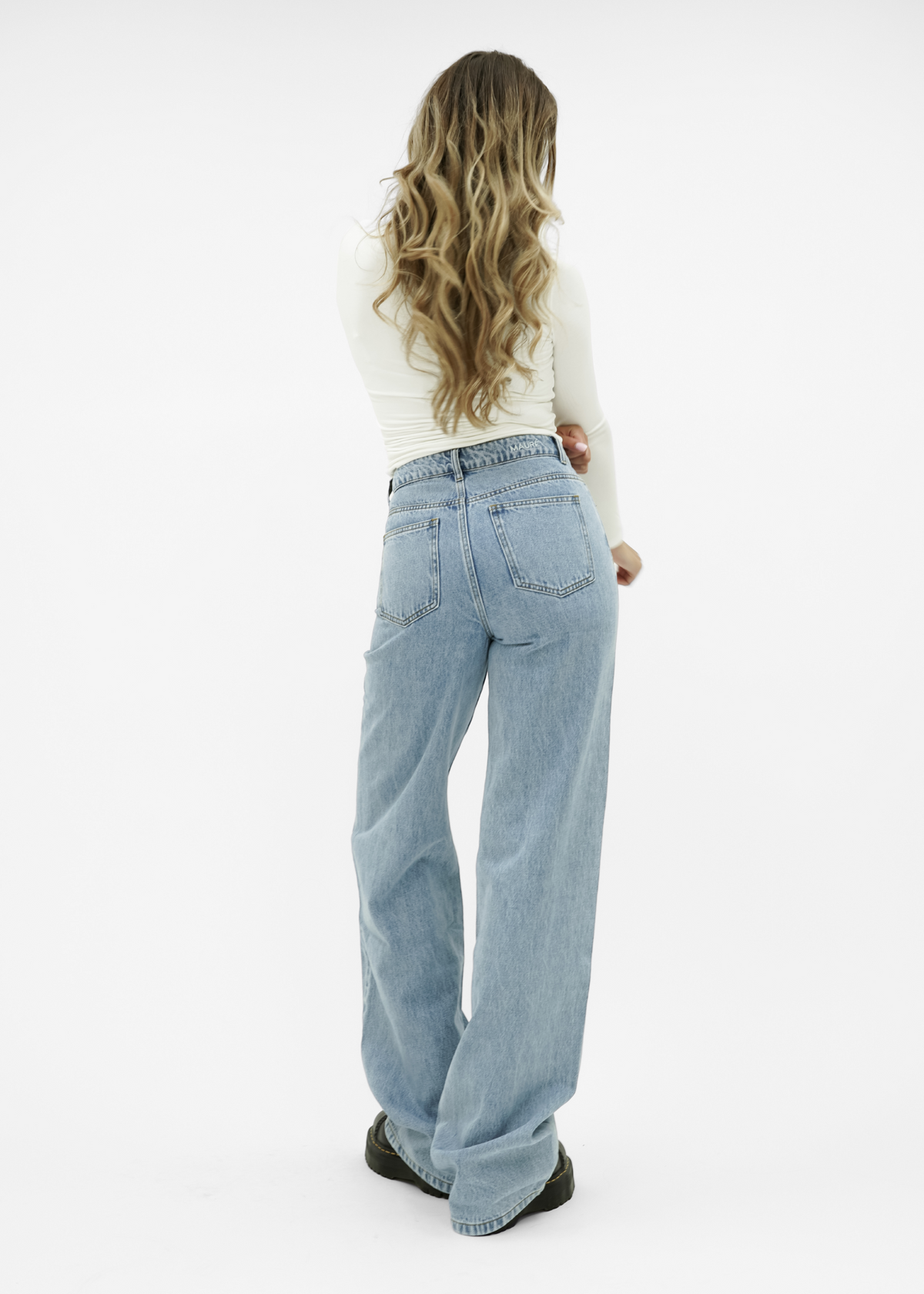 High waist super wide leg jeans classic blue (tall)