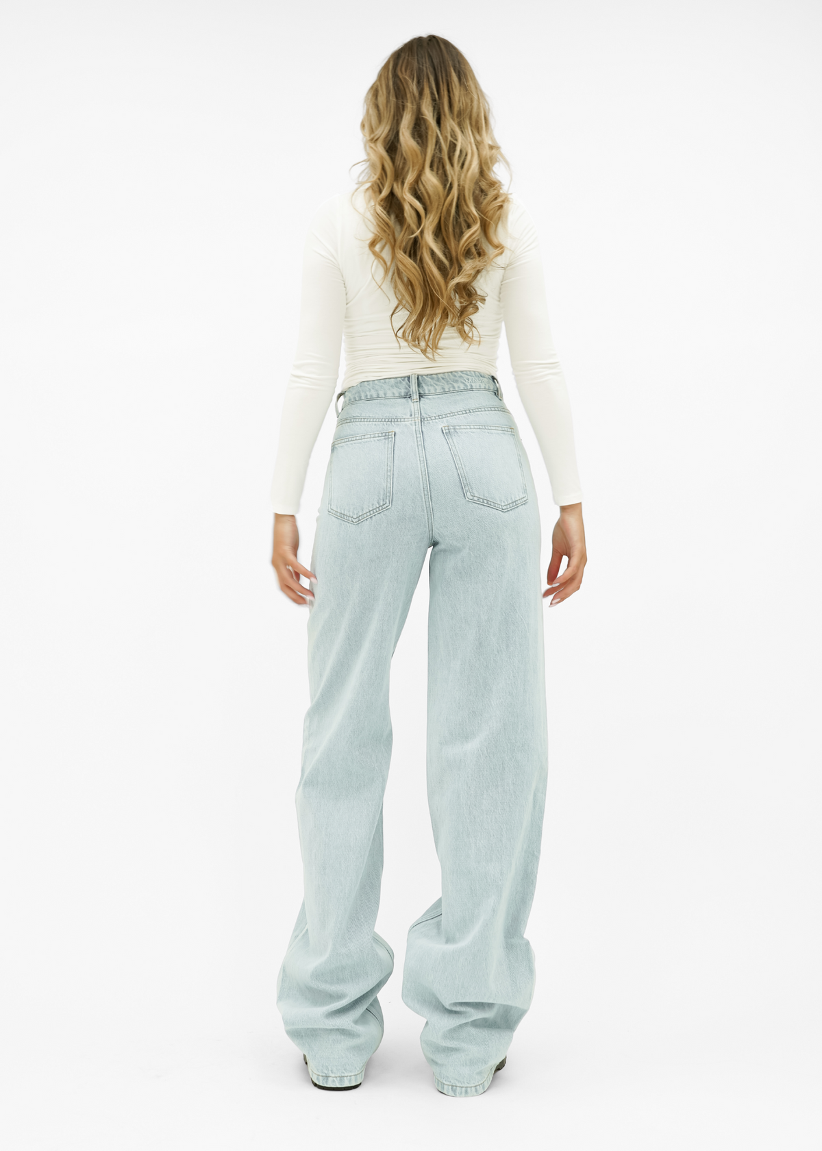 High waist super wide leg jeans light blue (tall)